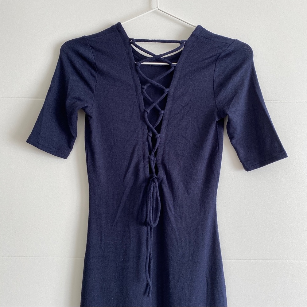 WILFRED FREE laced back bodycon tee dress size XS